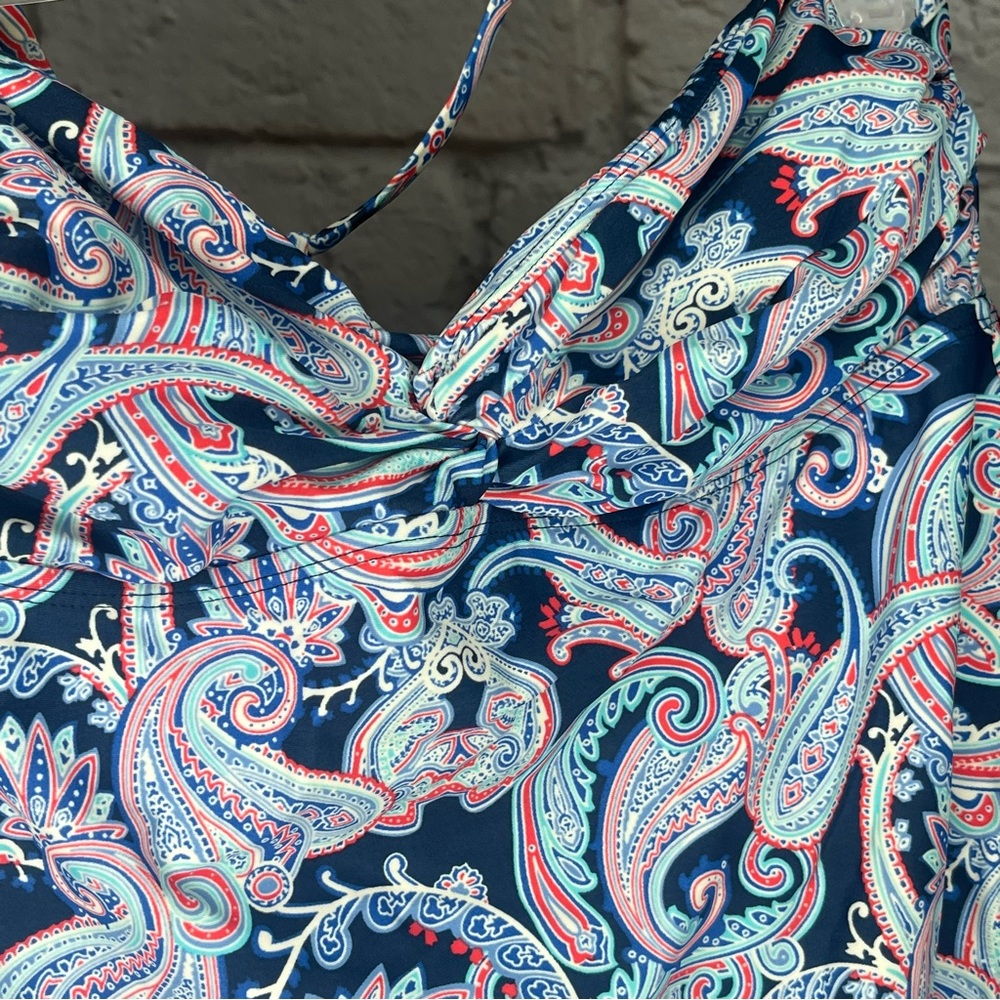 Converse Halter Paisley Blue Swim Top Women's Size Large - Picture 2 of 2